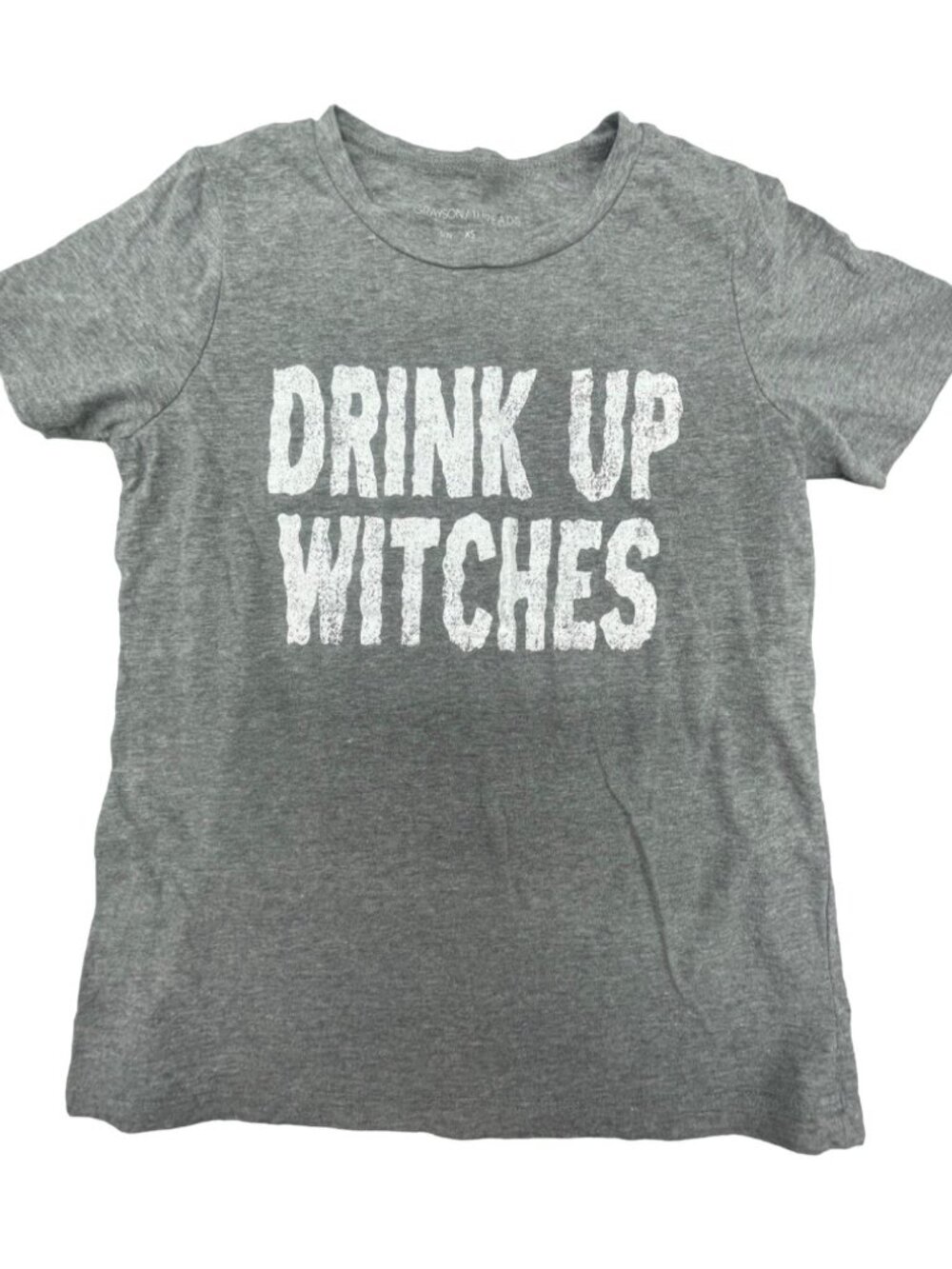 Grayson threads shirt drink up witches cotton blend grey white XS READ